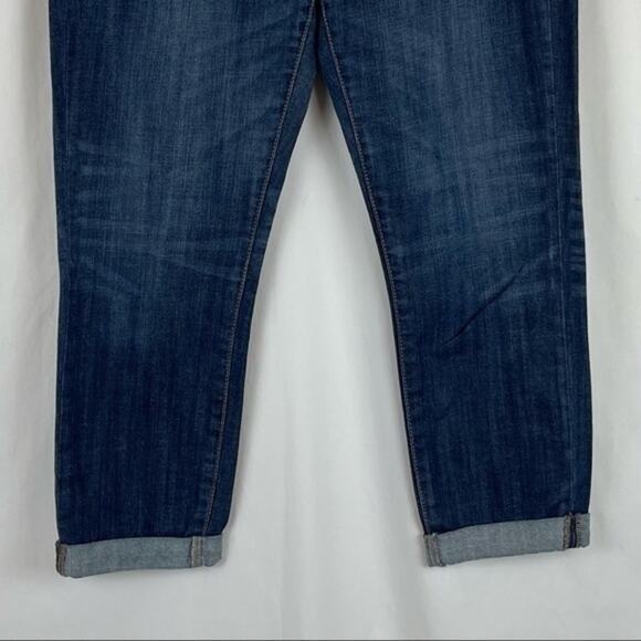 Banana Republic Dark Wash Mid Rise Cropped Cuffed Jeans NWOT Size 6 - Picture 3 of 10